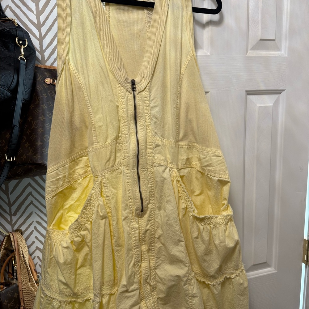 Anthropologie Light Yellow Backless Dress